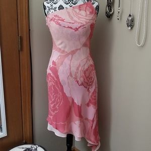Express, one shoulder floral dress